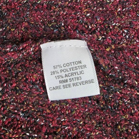 Maurices Burgundy Knit Hooded Cardigan Sweater Women’s Medium - Picture 7 of 8